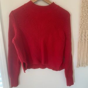 cropped red knit sweater kendall and kylie